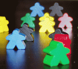 meeples German style board game pieces, commonly called Meeples
