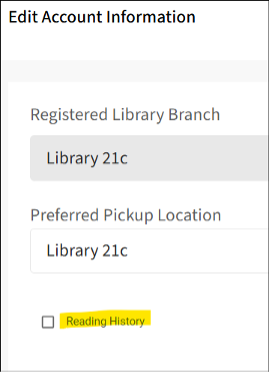 Registered Library Branch Screenshot