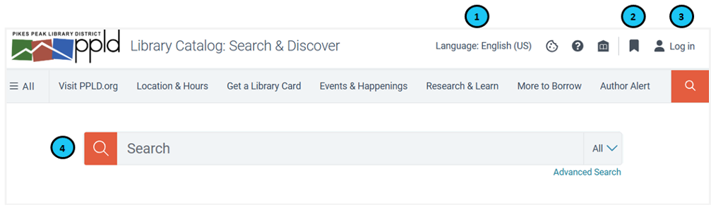 A screenshot of the catalog homepage